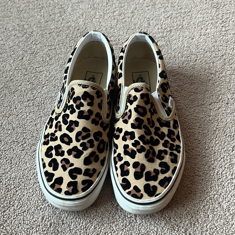 Vans leopard print slip-ons